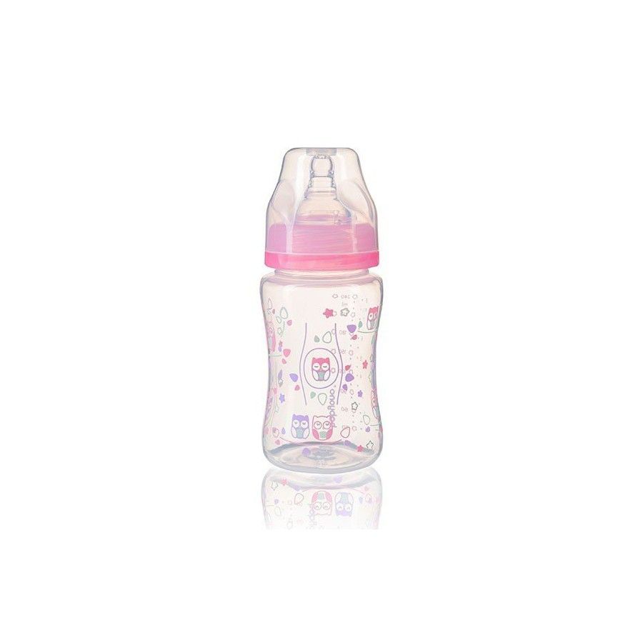 Bouteille anticoagulante à large bouchon de 240 ml - rose