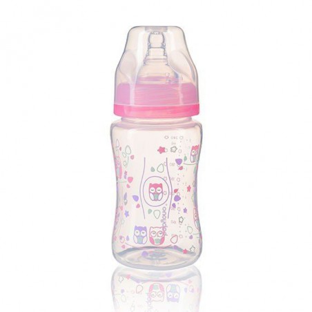 Babyono Wide-mouth anti-colic bottle 240ml - pink