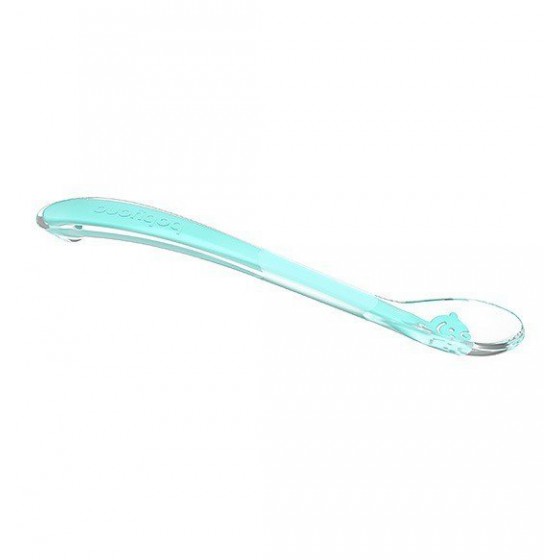 BabyOno soft silicone spoon for baby BABY'S SMILE - blue