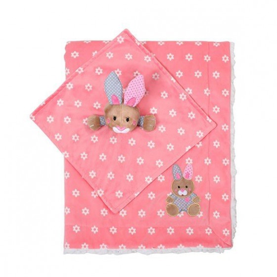 BabyOno sided Minky Blanket of roses with the first cuddly