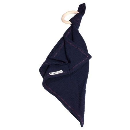Hi Little One - Dou Dou Cuddly med mysig muslin med träskenor Navy