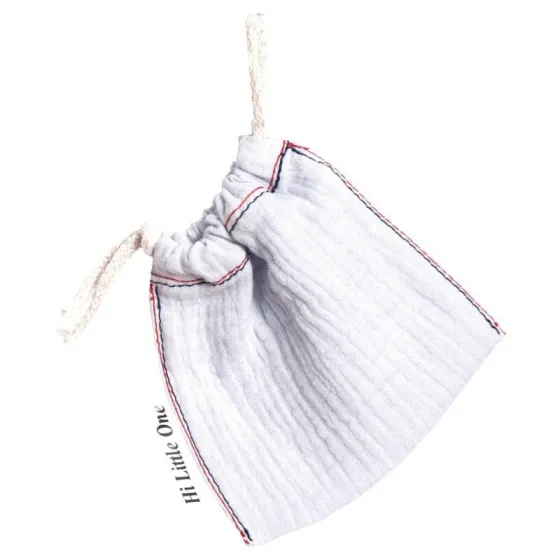 Hi, Little One - bag on the nipple muslin bag pacifers White