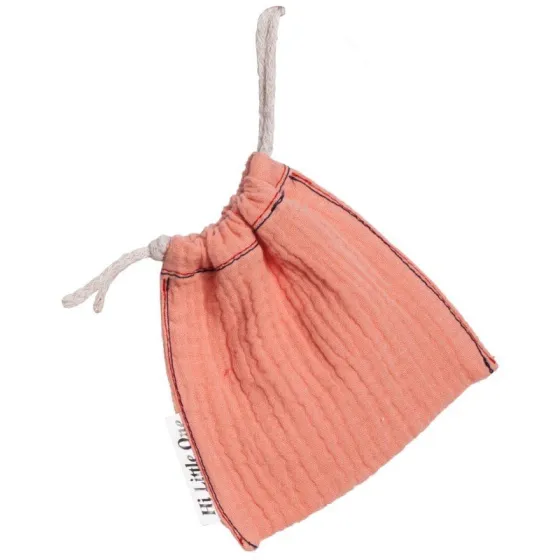 Hi, Little One - bag on the nipple muslin bag pacifers Salmon