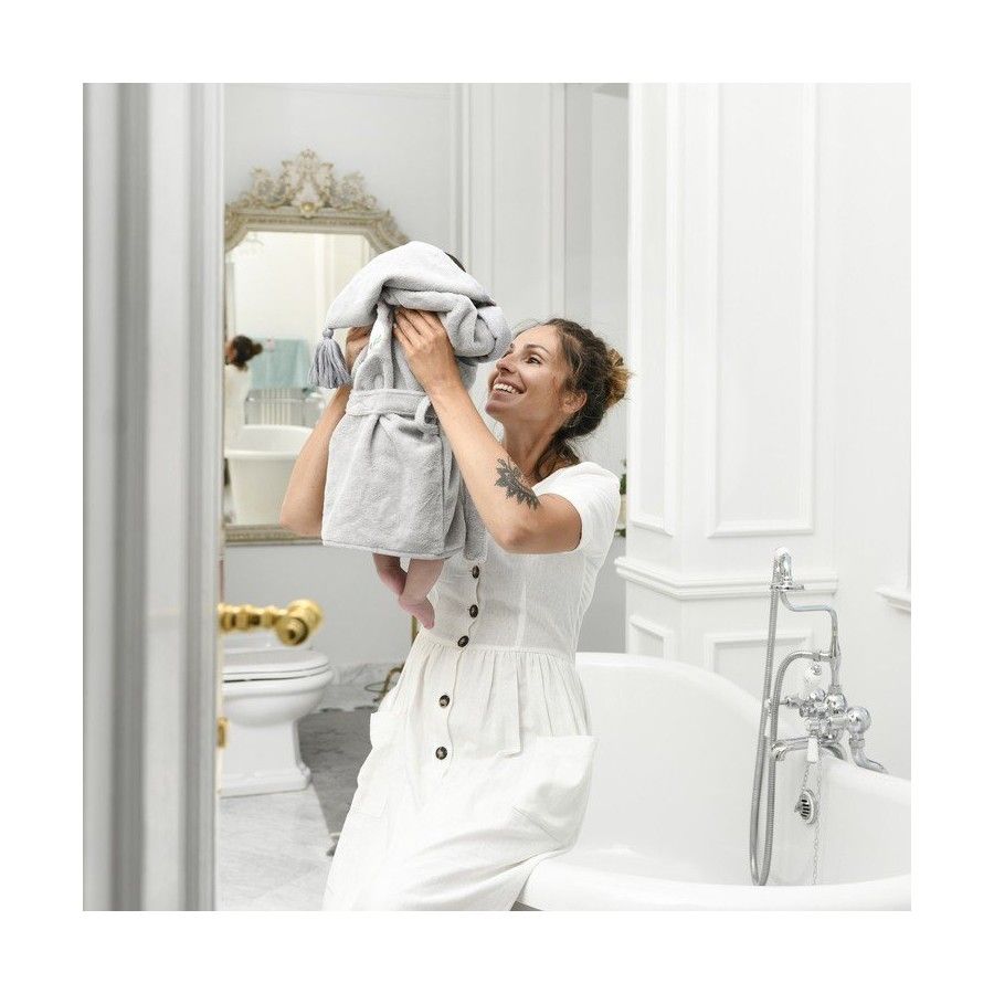 La Millou BATHROBE BAMBOO SOFT - SMALL - MINT - HELLO WORLD