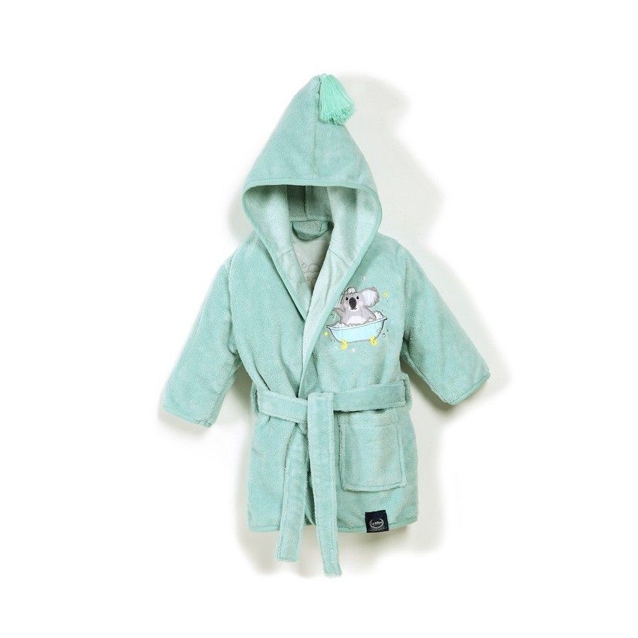 La Millou BATHROBE BAMBOO SOFT - SMALL - MINT - HELLO WORLD