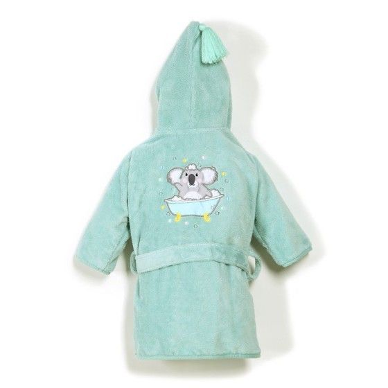 La Millou BATHROBE BAMBOO SOFT - SMALL - MINT - HELLO WORLD