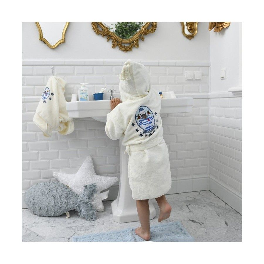 La Millou Bathrobe Bamboo Soft Medium Mint Hello World -