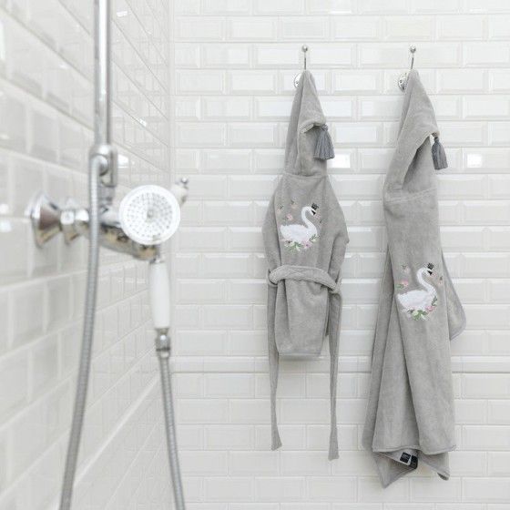 La Millou Bathrobe Bamboo Soft Medium Mint Hello World -