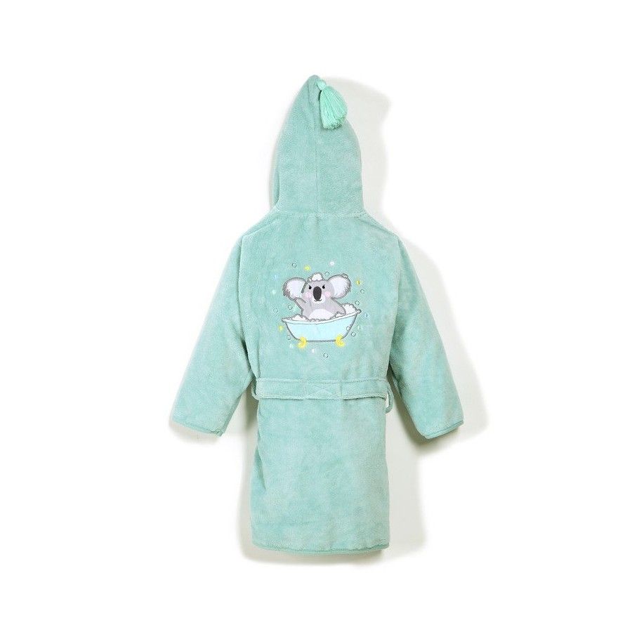 La Millou Bathrobe Bamboo Soft Medium Mint Hello World -