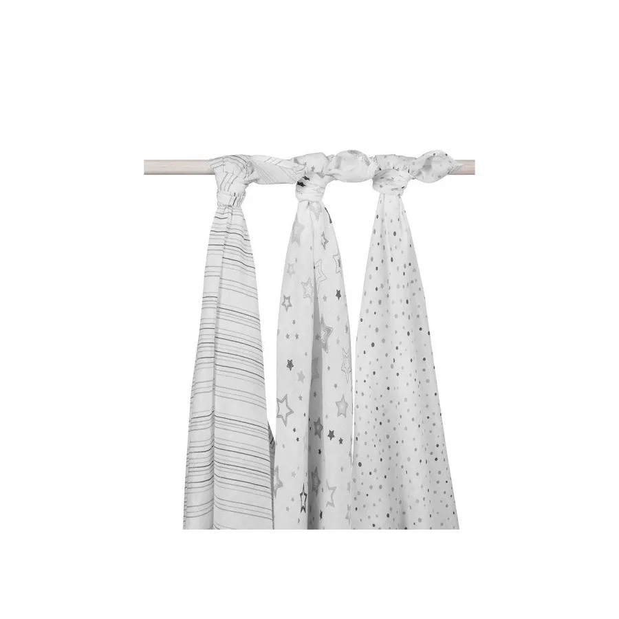 Large Jollein otulacz 115x115cm Gray 3 pieces Large Jollein otulacz 115x115cm Gray 3 pieces