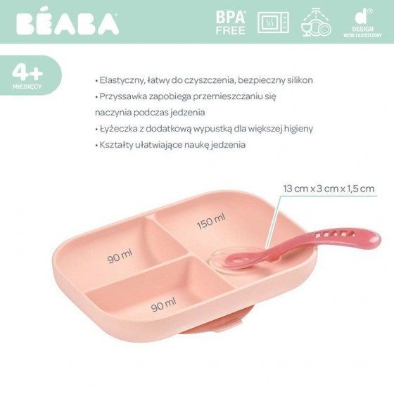Beaba set of vessels with triple silicone plate with a suction