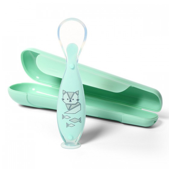 BabyOno spoon with suction cup - Green S