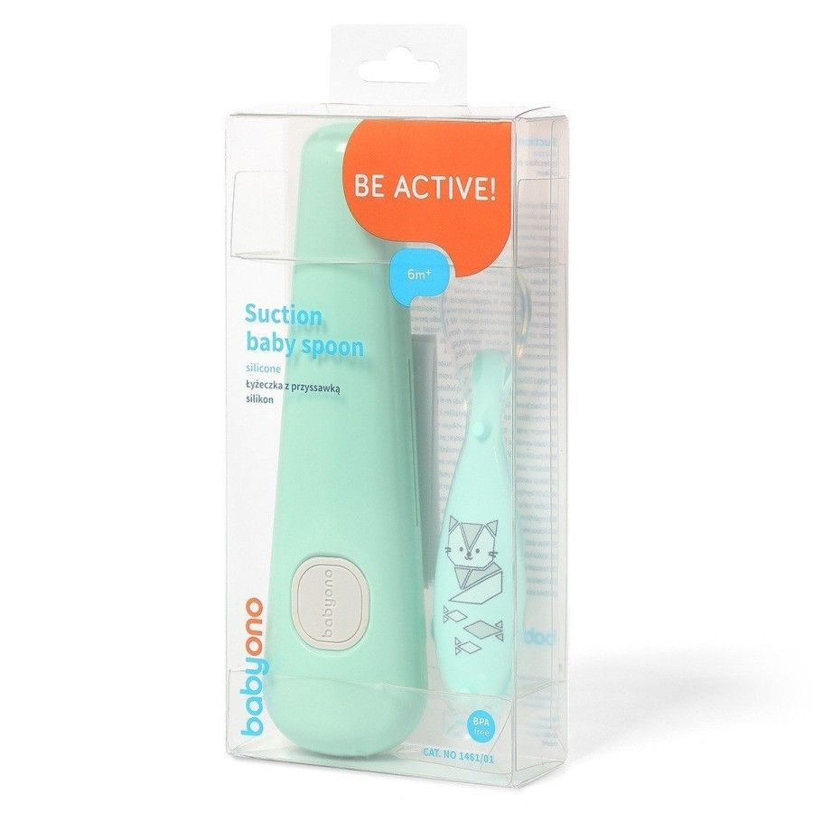 Babyono teáskanál szívócsésze - zöld s - 5901435409848