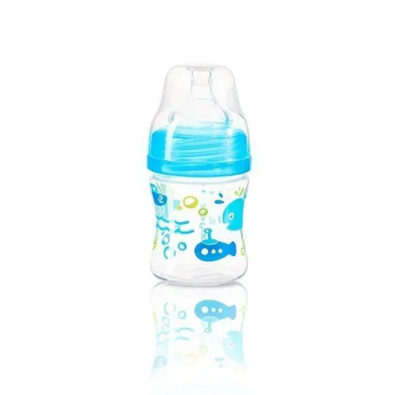 Babyono Butelka antykolkowa szerokootworowa 120ml NIEBIESKIE