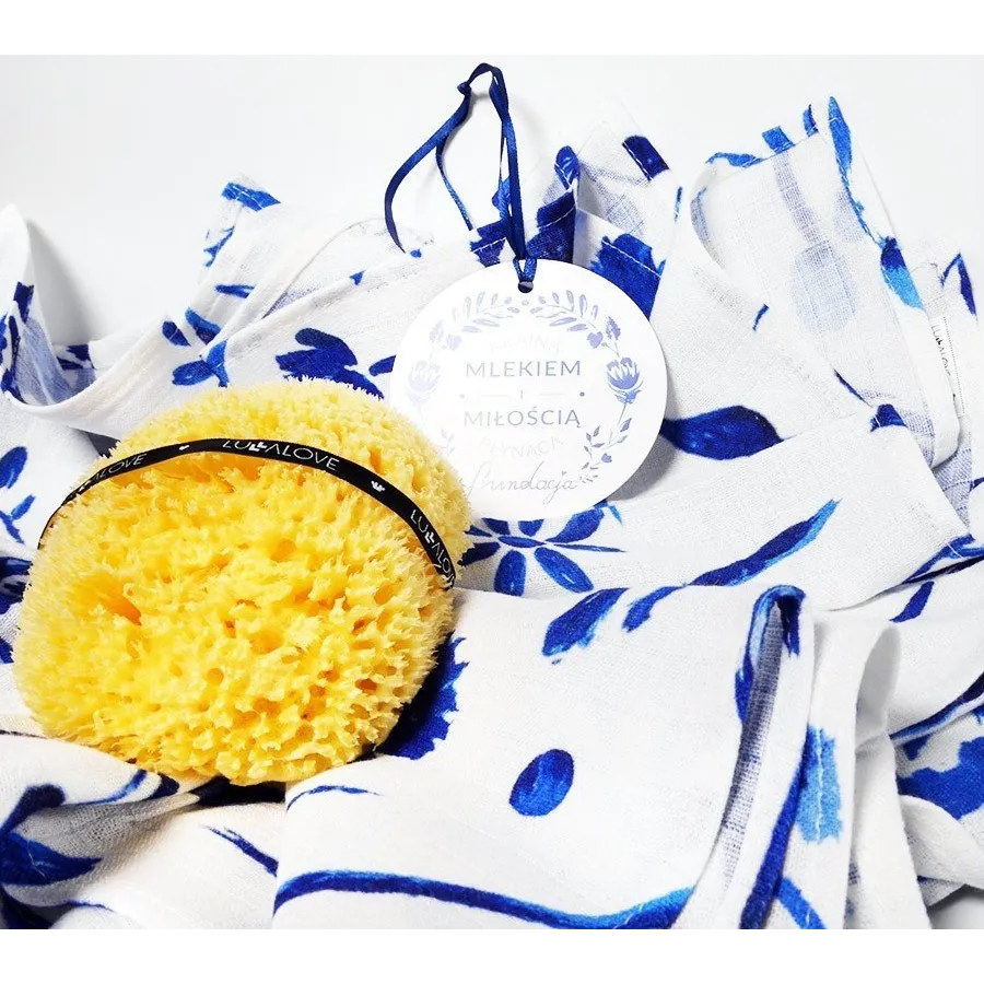 LULLALOVE HONEYCOMB SMALL MARINE SPONGE WASHER AND LAND OF MILK