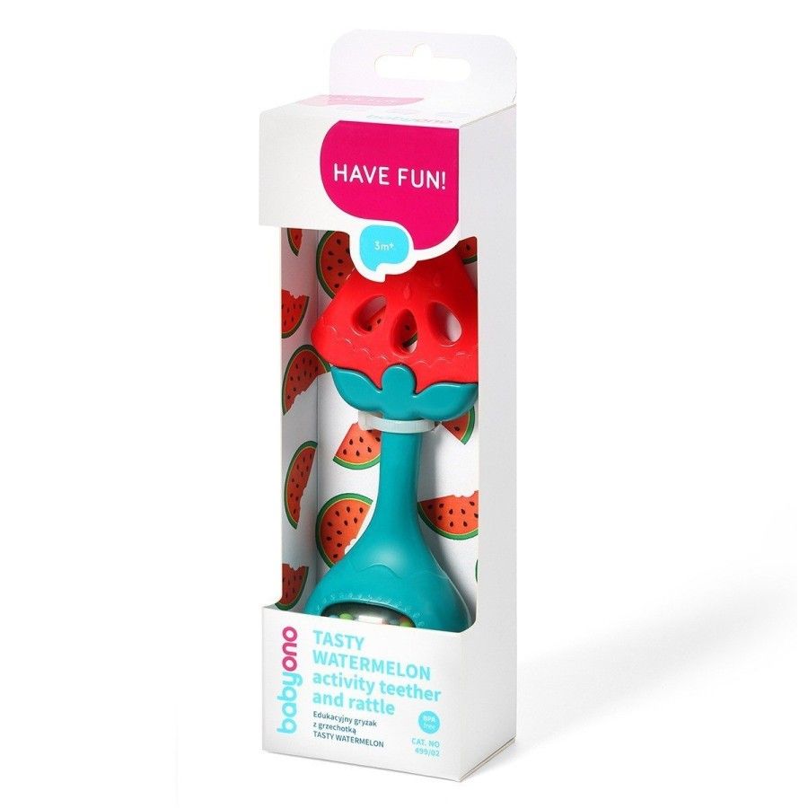 Babyono Edukacyjny gryzak z grzechotką TASTY WATERMELON