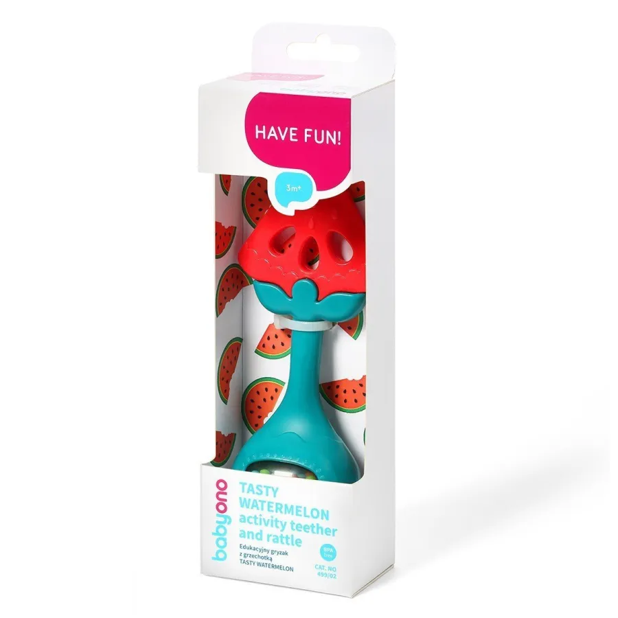 BabyOno Educational teether rattle TASTY WATERMELON