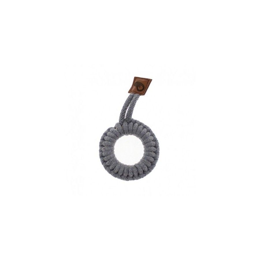 Hi Little One - Ring Teether wood and cotton Grey