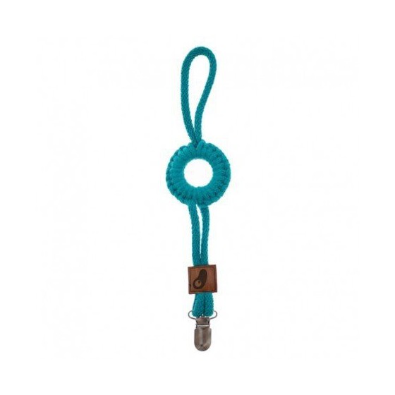 Hi, Little One - a rope hanging from the wheel to the pacifier holder Pacifer Dark Teal