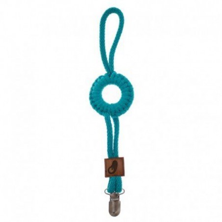 Hi, Little One - a rope hanging from the wheel to the pacifier holder Pacifer Dark Teal