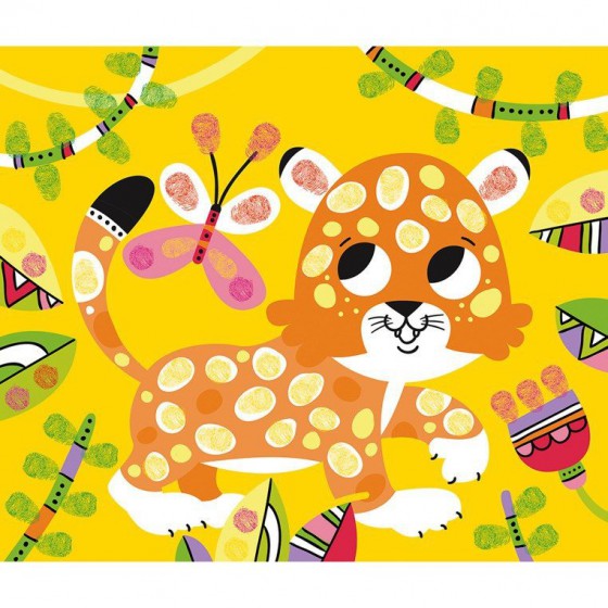 Janod Zestaw kreatywny Kolorowy tusz Panda i przyjaciele