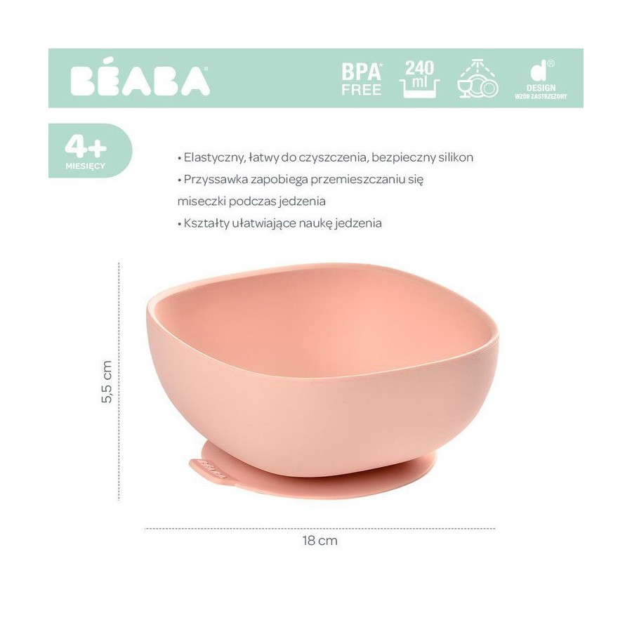 Beaba silicone suction cup with pink
