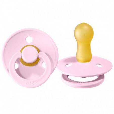BIBS BABY PINK M Hevea Soothing Rubber Pacifier