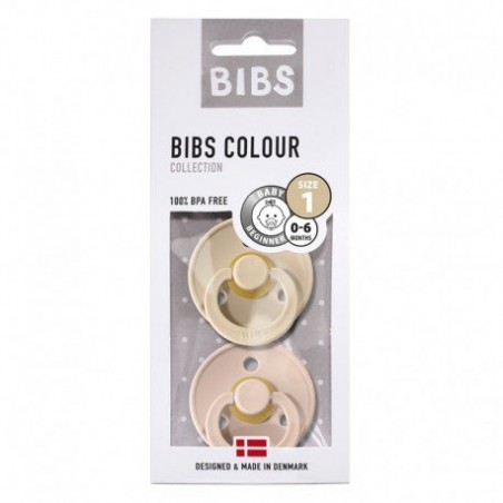 BIBS ZESTAW S BLUSH & VANILLA Smoczek Uspokajajacy kauczuk Hevea