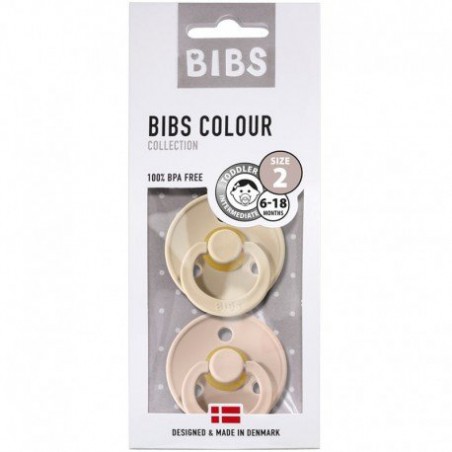 BIBS-PACK 2 M VANILLA & BLUSH soother Hevea rubber