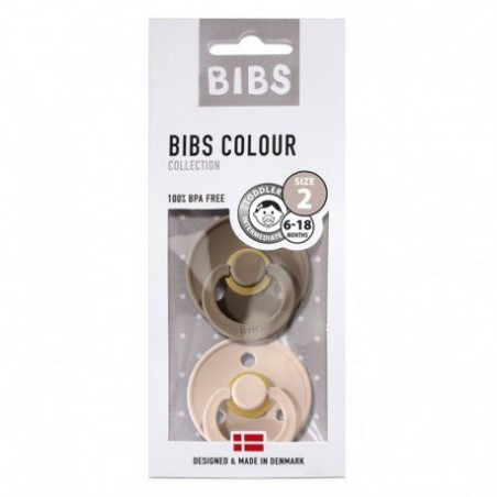 BIBS 2-PACK M DARK OAK & BLUSH Smoczek Uspokajajacy kauczuk Hevea