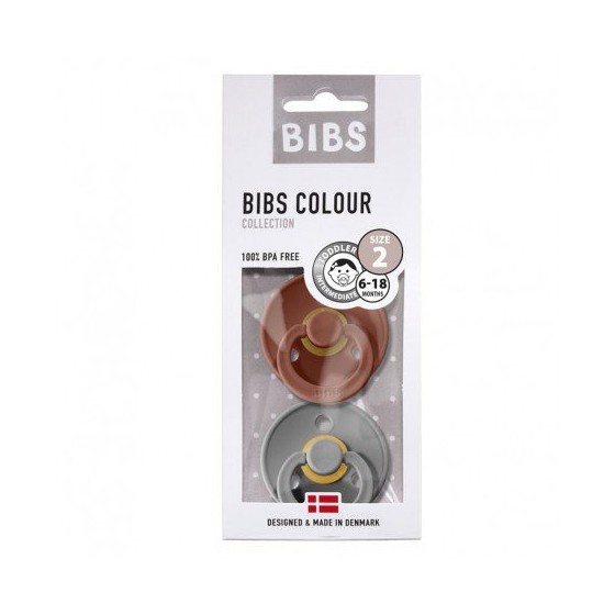 BIBS-PACK 2 M RUST & SMOKEY soother Hevea rubber