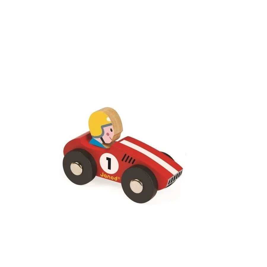 Janod, Wyścigówka drewniana Racer czerwona Janod, Wyścigówka drewniana Racer czerwona