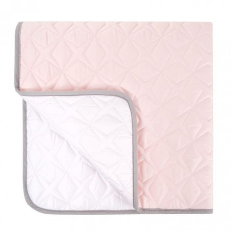 Samiboo - Gesteppte doppelseitige Matte Super Star 90x90 in Rosa und Grau