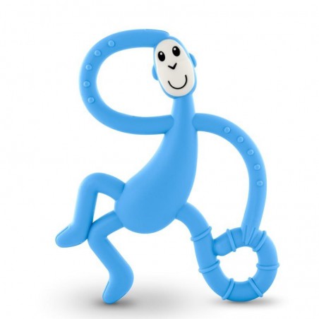 Matchstick Monkey Dancing Light Blue Therapeutic Massage Teether with Brush