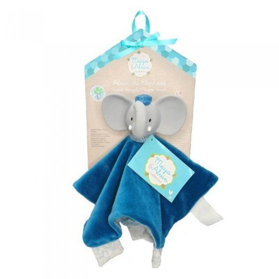 Meiya & Alvin - Alvin Elephant cuddly toy with a teether made of organic rubber