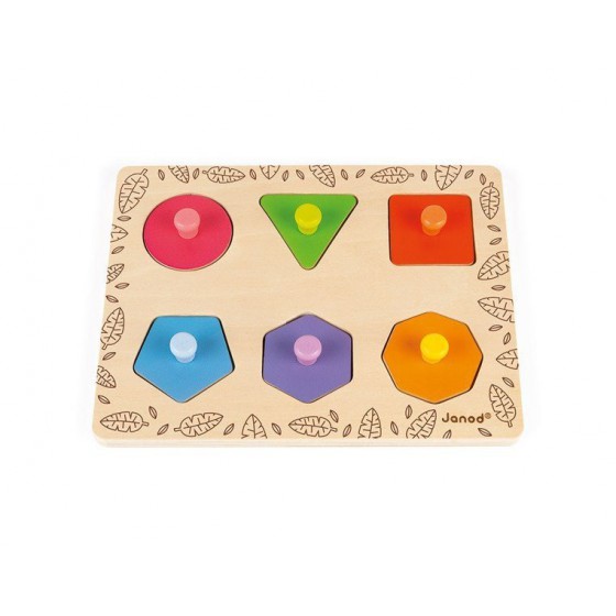 I Janod wooden puzzle shapes animals of the jungle
