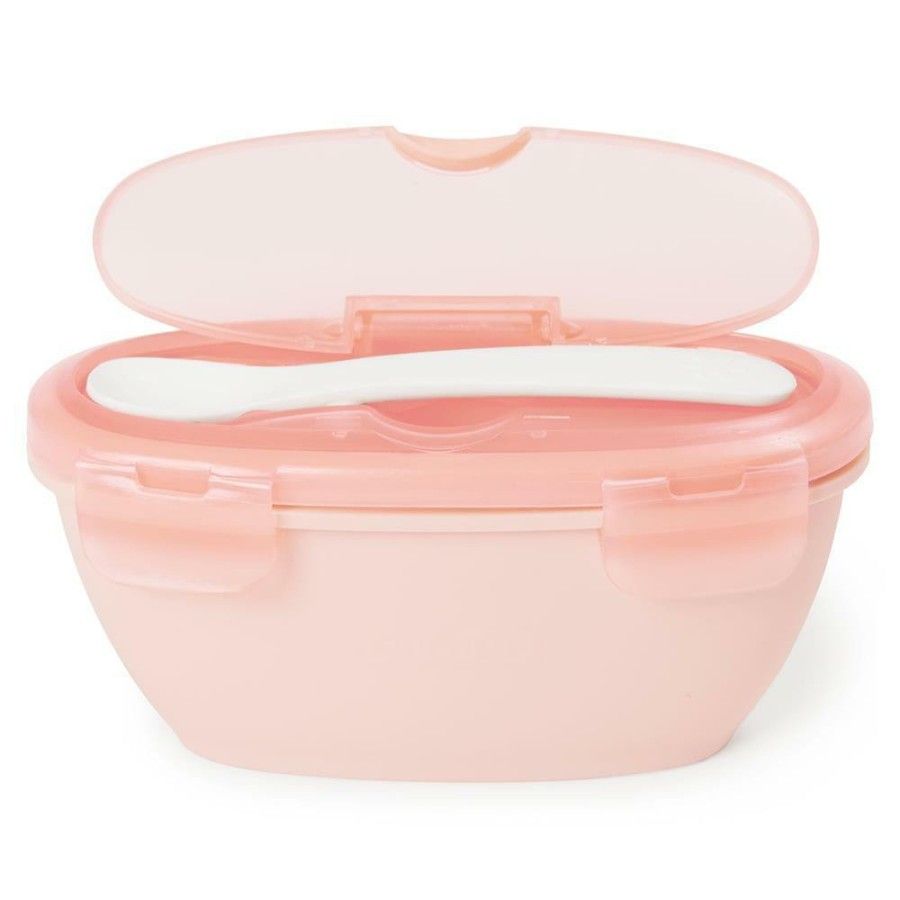 Skip Hop Sada Easy-Serve Růžová nádoba + lžíce