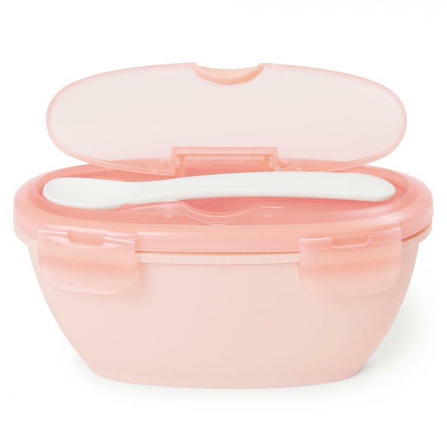 Skip Hop Zestaw pojemnik + łyżka Easy-Serve Pink