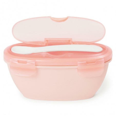 Skip Hop Zestaw pojemnik + łyżka Easy-Serve Pink