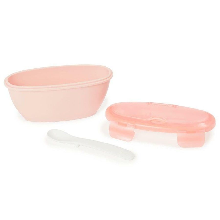 Skip Hop Комплект контейнера + ложка Easy-Serve Pink