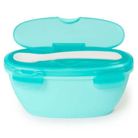 Skip Hop Ensemble récipient bleu Easy-Serve + cuillère