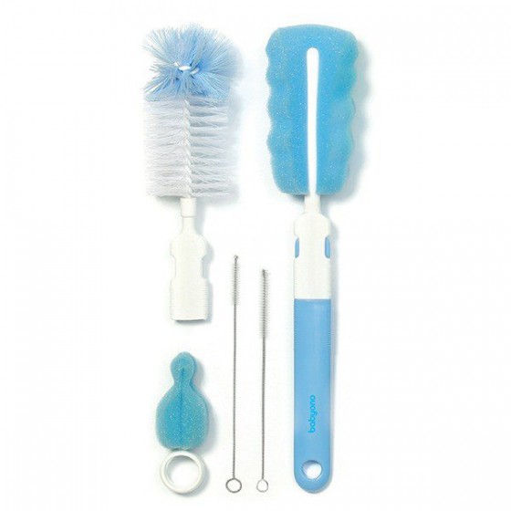 BabyOno Brushes for bottles and teats with removable handle - BLUE