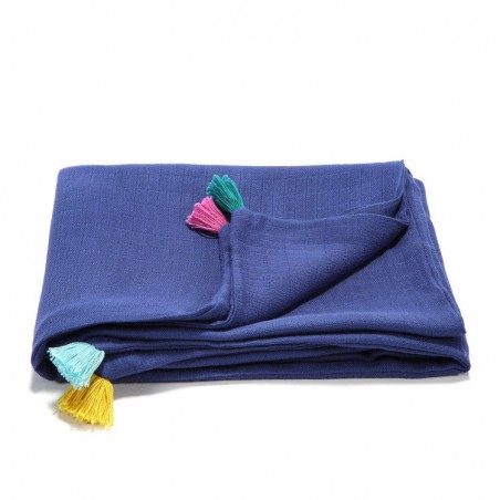 LA Millou muslin blanket FIRST TOUCH S NAVY