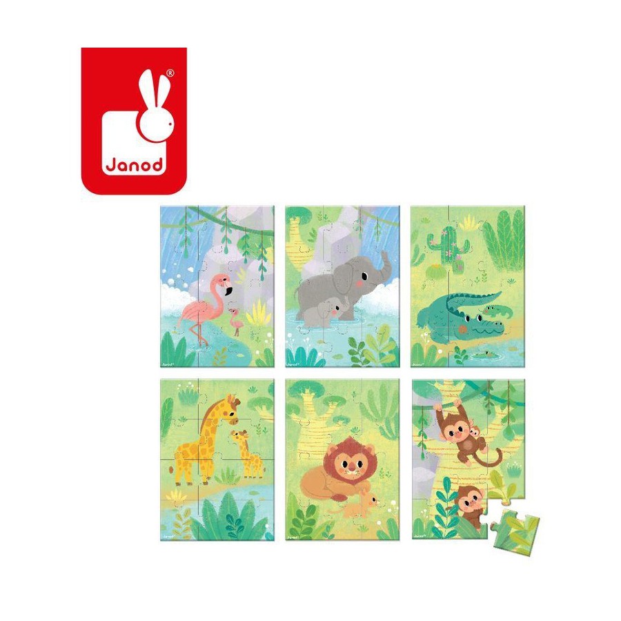 Janod Mini Puzzle 12el animals - LION