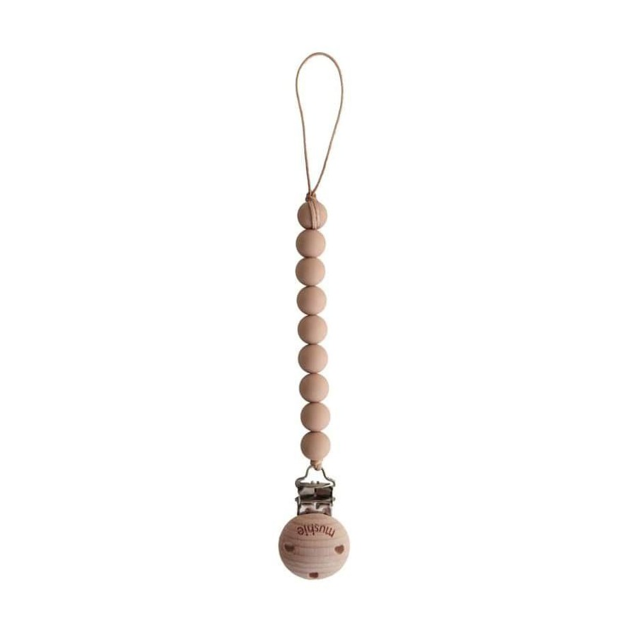 Mushi - coral pendant soother Cleo Pale Taupe