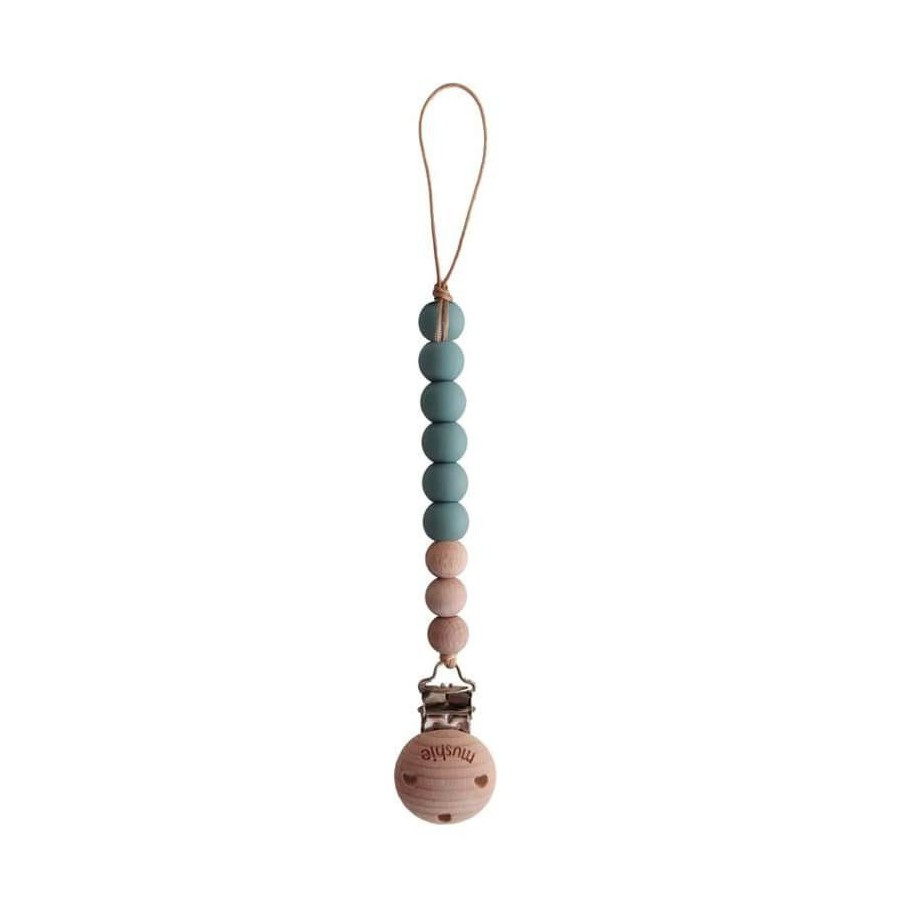 Mushi - coral pendant soother Cleo Cadet Blue