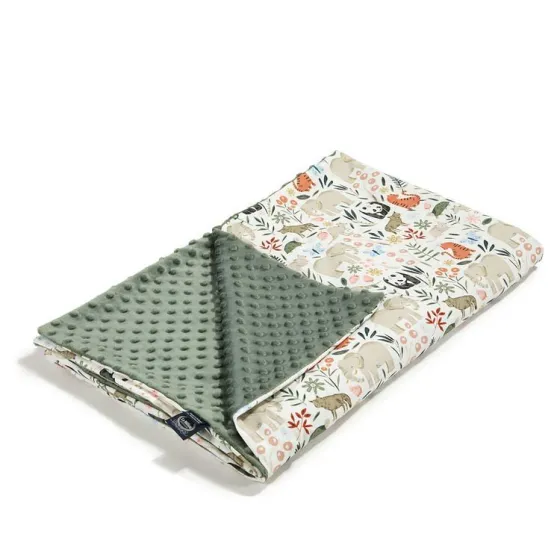LA MILLOU LIGHTWEIGHT MINKY BLANKET - L - LA MILLOU ZOO KHAKI