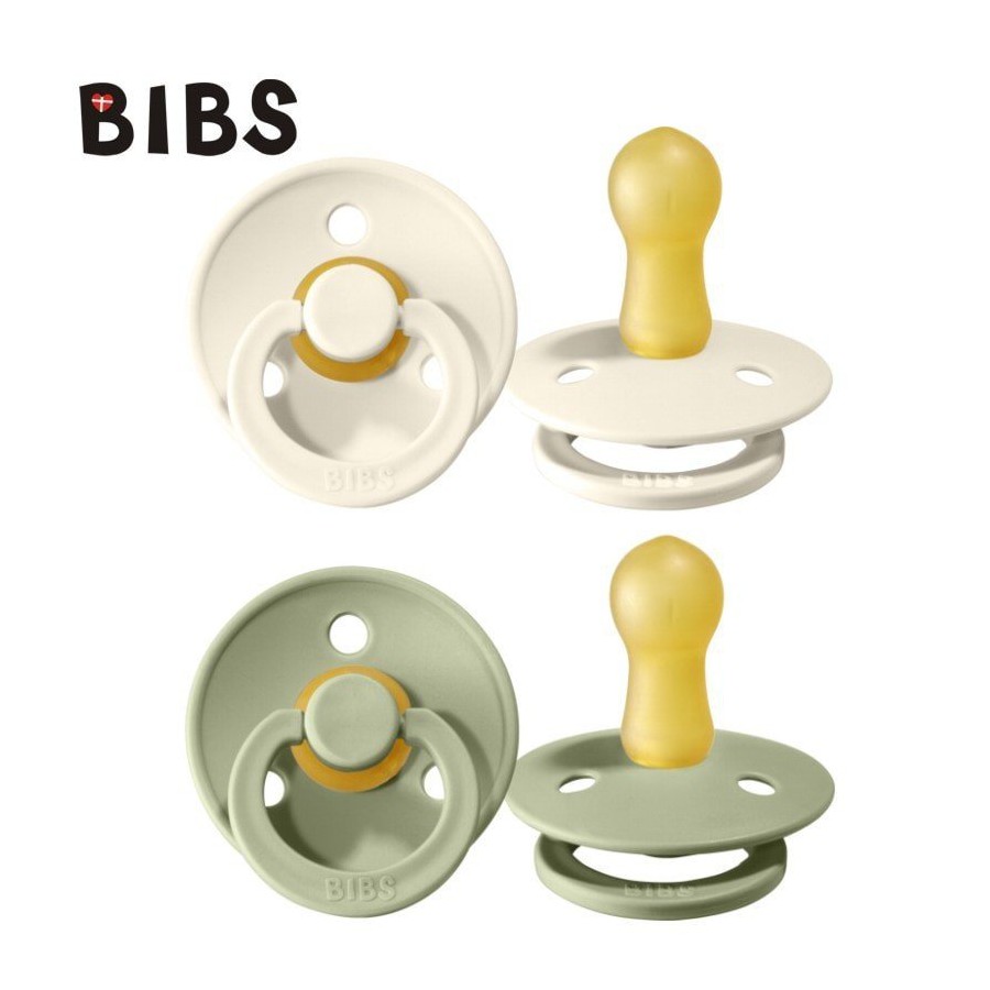 BIBS 2-PACK S SAGE & IVORY Smoczek Uspokajający kauczuk Hevea