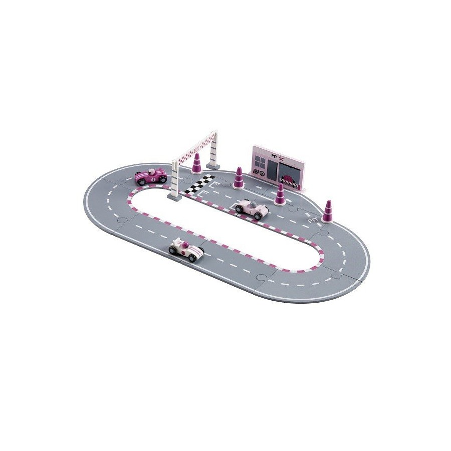 Kids Concept Wooden Raceway Pink