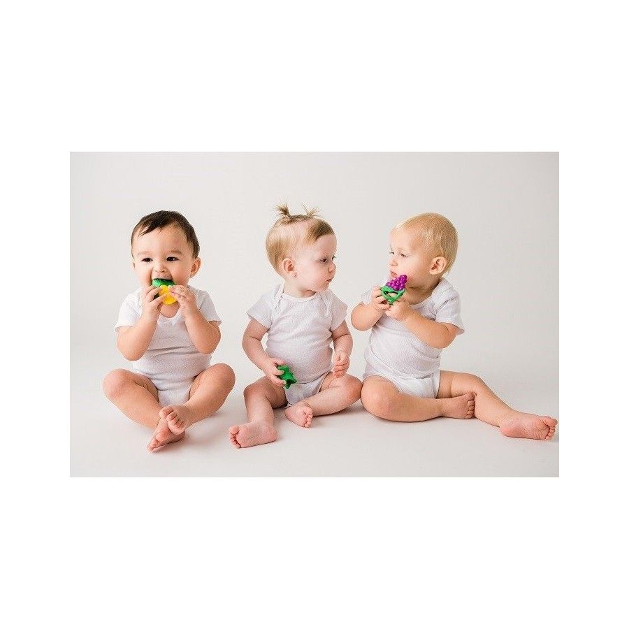 Baby Banana Ensemble de 3 anneaux de dentition en forme de